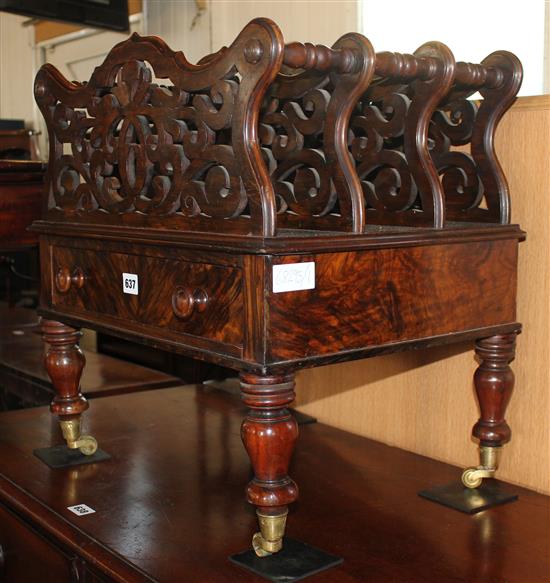 Victorian figured walnut canterbury